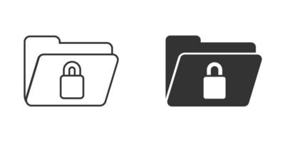ícone de permissão de pasta de arquivos em estilo simples. ilustração em vetor acesso documento em fundo isolado. conceito de negócio de sinal de arquivo secreto.