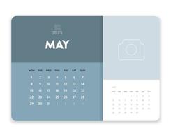 vetor de modelo de calendário mensal de 2023 de negócios mínimos criativos. mesa, calendário de parede para impressão, calendário digital ou planner. semana começa na segunda. design de layout de calendário anual moderno simples. poderia.