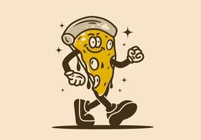 design de ilustração de um mascote de pizza vetor