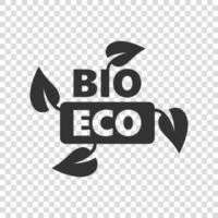 ícone de produto natural em estilo simples. bio, ilustração em vetor emblema ecológico em fundo branco isolado. conceito de negócio de sinal emblema vegan.