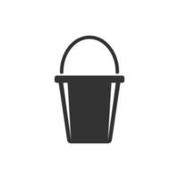 ícone de balde em estilo simples. ilustração em vetor pote de lixo em fundo branco isolado. conceito de negócio de balde.
