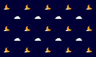 lua e nuvens padrão de fundo. ilustração vetorial. vetor