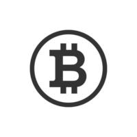 ícone de bitcoin em estilo simples. ilustração em vetor blockchain em fundo branco isolado. conceito de negócio de criptomoeda.