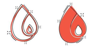 ícone de gota de água em estilo cômico. ilustração em vetor blob cartoon sobre fundo branco isolado. conceito de negócio de sinal de efeito de respingo de gota de chuva.