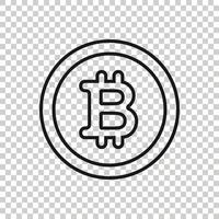 ícone de bitcoin em estilo simples. ilustração em vetor blockchain em fundo branco isolado. conceito de negócio de criptomoeda.