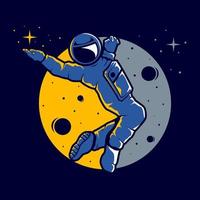 astronauta com um estilo engraçado de pairar vetor