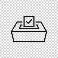 ícone de votação em estilo simples. ilustração em vetor urnas em fundo branco isolado. conceito de negócio eleitoral.