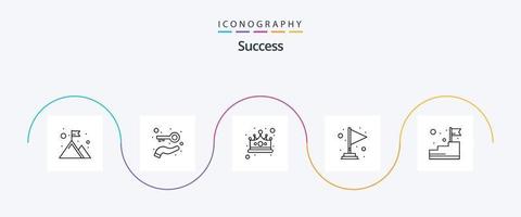 pacote de ícones da linha 5 de sucesso, incluindo a parte inferior. Finalizar. prêmio. concorrência. vencedora vetor