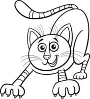 desenho de personagem de animal de gato malhado dos desenhos animados para colorir vetor