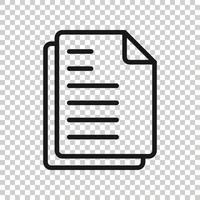 ícone de nota de documento em estilo simples. ilustração vetorial de folha de papel sobre fundo branco. conceito de negócio de documento de bloco de notas. vetor