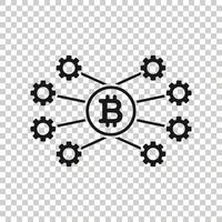 ícone de bitcoin em estilo simples. ilustração em vetor blockchain em fundo branco isolado. conceito de negócio de criptomoeda.