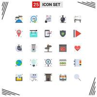 conjunto de 25 símbolos de símbolos de ícones de interface do usuário modernos para vaso de contrato de química de balão elementos de design de vetores editáveis em casa