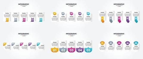 conjunto de design plano de infográficos de ilustração vetorial para folheto publicitário e revista vetor