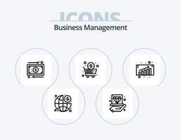 ícone da linha de gerenciamento de negócios pack 5 design de ícones. . escritório. gráfico. contato. gráfico vetor