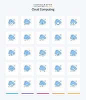 pacote de ícones azuis criativos de computação em nuvem 25, como informações. . o negócio. alarme . Sino vetor