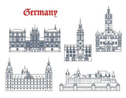 Alemanha arquitetura de Altenburg, Gera, Coburg vetor