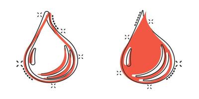 ícone de gota de água em estilo cômico. ilustração em vetor líquido dos desenhos animados em fundo branco isolado. conceito de negócio de efeito de respingo de gota.