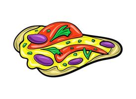 vetor tartilla de queijo com feijão. comida rápida mexicana. ilustração de comida em estilo simples de desenho animado.