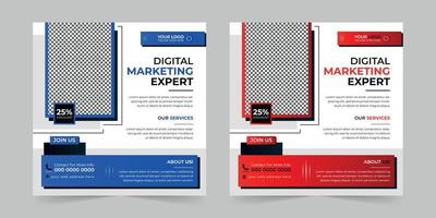 postagem de mídia social de negócios criativos, vendas de anúncios de promoção de banner corporativo de agência de marketing digital e design de modelo de vetor de banner de desconto.