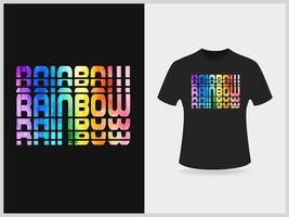 design de camiseta de tipografia de arco-íris vetor