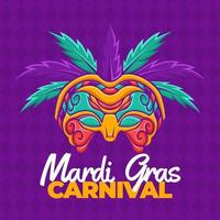 design de vetor de ilustração de máscara, desenho de máscara do dia do festival de mardi gras