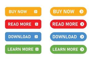 conjunto de botões de interface do usuário ou design de botões de aplicativo. vetor