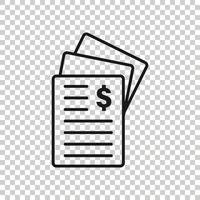 ícone de demonstração financeira em estilo simples. ilustração em vetor documento em fundo branco isolado. conceito de negócio de relatório.