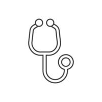 ícone do estetoscópio em estilo simples. ilustração em vetor diagnóstico de coração em fundo isolado. conceito de negócio de sinal de medicina.