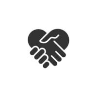 ícone de aperto de mão em estilo simples. ilustração em vetor acordo de parceria em fundo branco isolado. conceito de negócio de acordo.