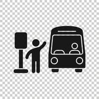 ícone da estação de ônibus em estilo simples. ilustração vetorial de parada automática em fundo branco isolado. conceito de negócio de veículo autobus. vetor