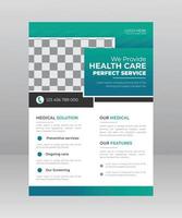 modelo de panfleto médico de saúde com espaço para foto vetor