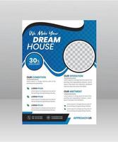 construir modelo de panfleto de casa dos sonhos para construtora vetor