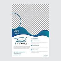 design de folheto de negócios e modelo de página de capa de brochura para agência de viagens vetor
