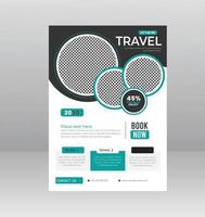 design de folheto de negócios e modelo de página de capa de brochura para agência de viagens vetor