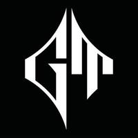 monograma de logotipo gt com modelo de design em forma de diamante vetor