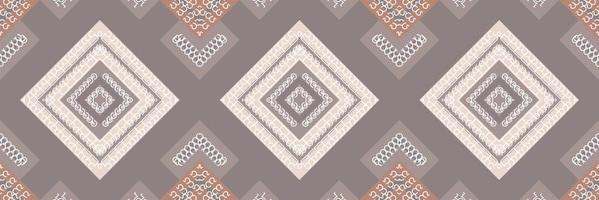 étnico asteca ikat padrão sem costura têxtil ikat padrão floral sem costura design de vetor digital para impressão saree kurti borneo tecido aztec pincel símbolos amostras de algodão