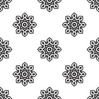 papel de parede de mandala preto e branco sem costura padrão. fundo retrô monocromático inspirado na arte tradicional vetor