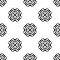 mandala parede arte preto e branco sem costura padrão. fundo desenhado à mão. motivos islâmicos, árabes, indianos e otomanos. perfeito para impressão em tecido ou papel. vetor