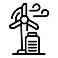 vetor de contorno do ícone da turbina eólica. usina de energia