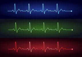 Vetores de eletrocardiograma de pulso cardíaco