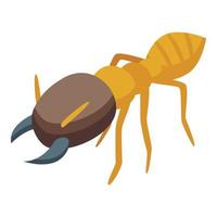 vetor isométrico de ícone de comida de bug equidna. animal fofo