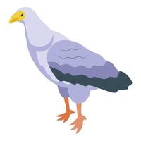 vetor isométrico do ícone do abutre branco. pássaro malvado