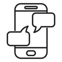 vetor de contorno do ícone de bate-papo do smartphone. social digital