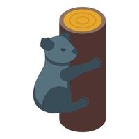 vetor isométrico de ícone de coala do zoológico. Urso fofo