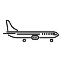 vetor de contorno de ícone de avião de viagem. transfer aeroporto