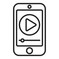 vetor de contorno de ícone de edição de clipe de smartphone. filme de vídeo