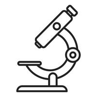 vetor de contorno do ícone do microscópio. pesquisa de laboratório