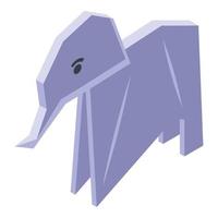 vetor isométrico de ícone de elefante de origami. papel animal