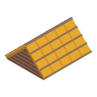 vetor isométrico de ícone de casa de telhado de madeira. construção de reparação