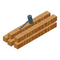 vetor isométrico de ícone de carpinteiro de madeira. fabricação de móveis